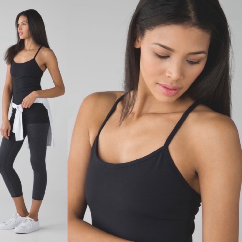 Lululemon | Power Y Black Racerback Tank Top Racer
Back Sports Bra 8